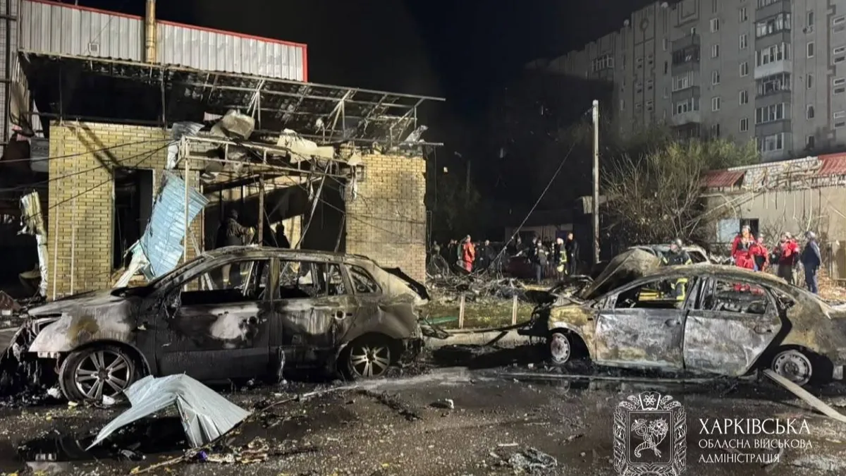 Russian missile kills three, wounds 22 near Kharkiv