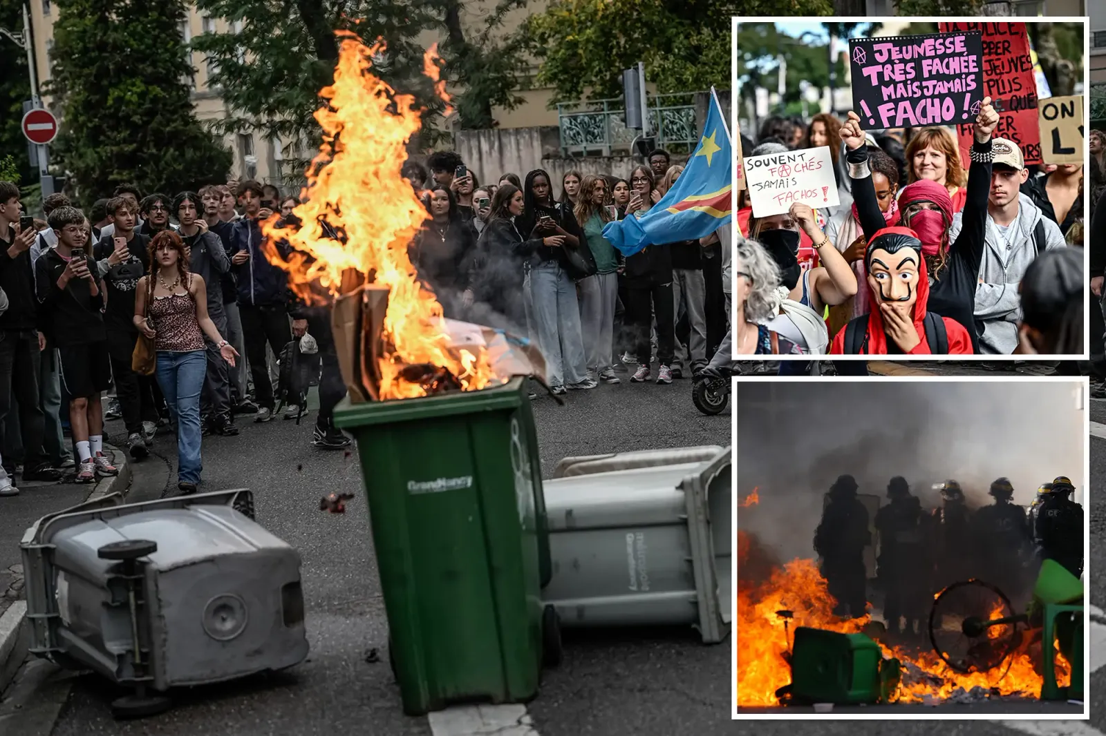 About 400 French high schools shut as student protests turn violent
