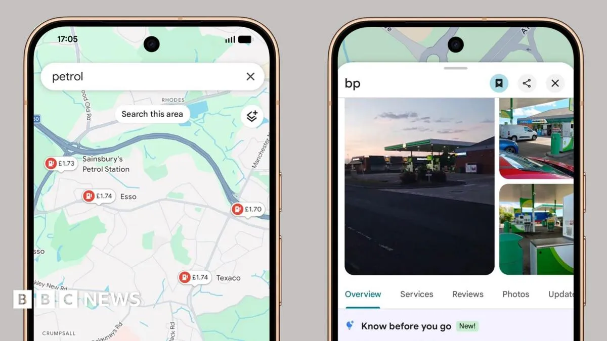 Google Maps shows UK fuel prices from Thursday via Fuel Finder