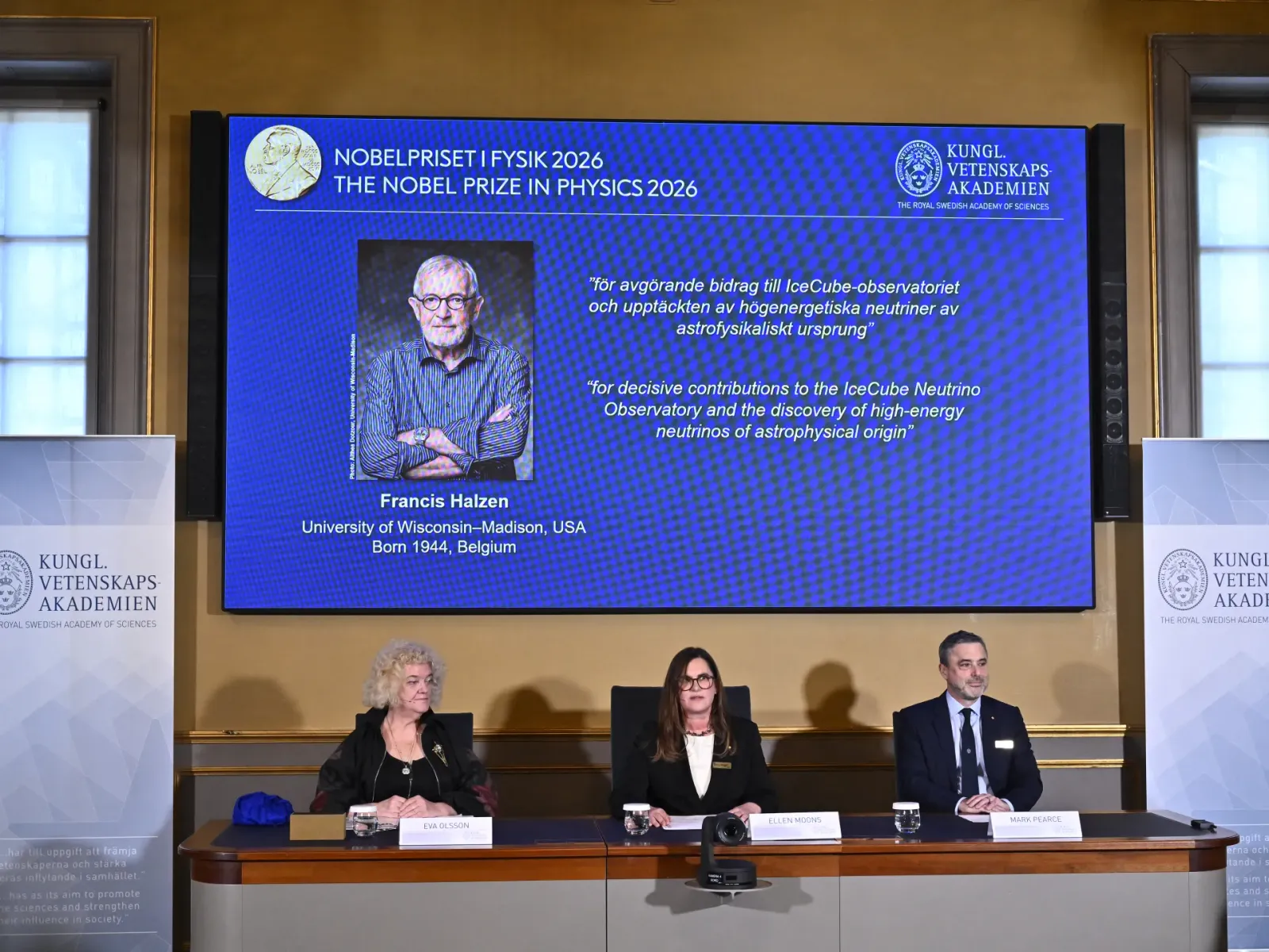 Francis Halzen wins 2026 Nobel Physics Prize for IceCube neutrino work
