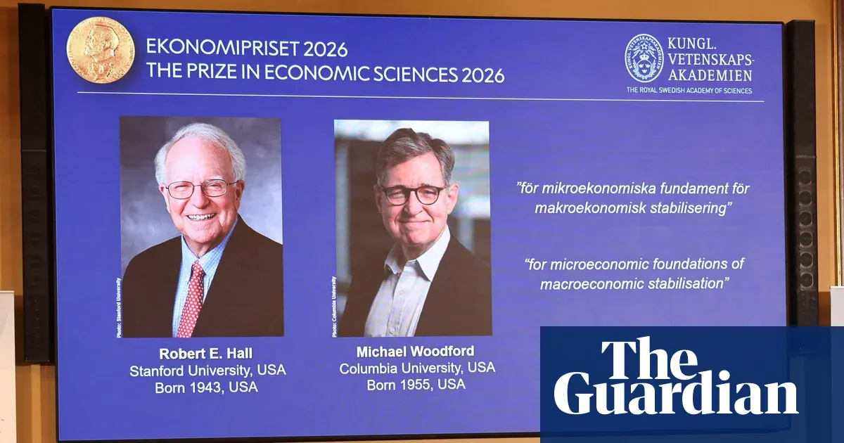 Hall and Woodford win 2026 Nobel economics prize in Stockholm
